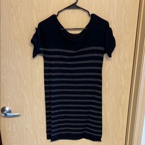 Chic Striped Black and Gray T-shirt dress